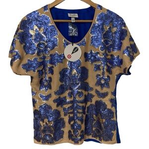 NWT Neiman Marcus Tracy Reese New York for Target Sequined Short Sleeve Blouse